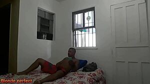 Brazilian mature maid catches boss jerking off and joins for first time interracial lingerie fun