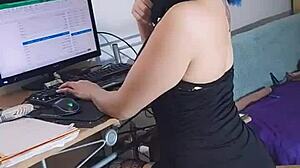 Zaramontoyareal Horny Blonde Secretary Squirts From Toy Fucking In Doggystyle On Webcam