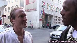 Blonde gets BBC facial in wild session