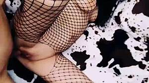 Wife acts as prostitute in homemade roleplay with lingerie and stockings