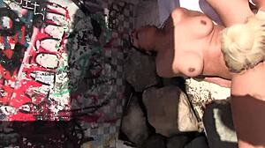 outdoor beach lesbo nymphos in passionate kissing and cunilingus