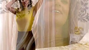 Sexy Petite Blonde Suzi Star Strips In Pantyhose And Heels As British Secretary Model With Big Ass And Tits