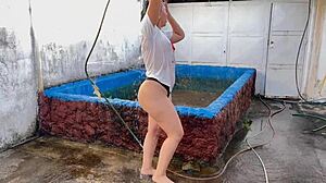 Horny Latina Milf Stepmom Teases With Irresistible Big Ass In Bikini On Balcony For Homemade Pov Action