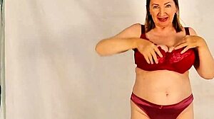 Hot Granny Strips Huge Natural Tits Shows Closeup Asshole Pussy