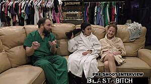 jasmine roses back gets blasted with cum in behind the scenes blowjob and face fucking with latex gloves and latina moaning natural tits?