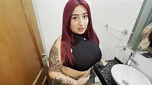 She Tries Best Friend's Big Cock And Licks Big Ass While Husband Works