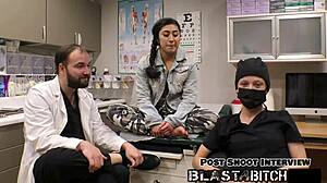 jasmine roses back gets blasted with cum in behind the scenes blowjob and face fucking with latex gloves and latina moaning natural tits?