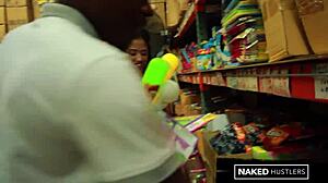 Hey, check this curly haired Latina college girl sucking black dick outdoors! 😏🍆