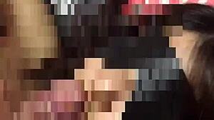 Intense blindfolded young wife serves with licking blowjob!