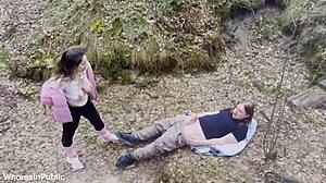 Busty flexi girl gets fucked in public