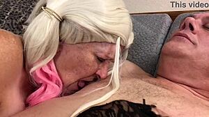 Granny Harley Quinn As Cocksucking Villainess Hints At Deepthroat Blowjob In Close Up Cougar Cosplay