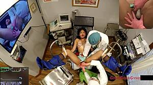 ORGASM research inc dives into channy crossfire with squirting anal fingering dildo action as nurse in latex gloves