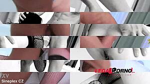 Samantha Bentley takes four cocks in hard assfucking with deepthroat and ass to mouth