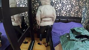 Preview- milfycalla-a lot of cum on my red shiny and puffy down jacket 193