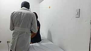 Kinky doctor masturbates his cock in the office during a private moment.