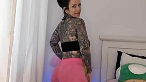 Melody Radford Tries On Gym Tights in Big Ass Bimbo Haul with Cute Tattoo