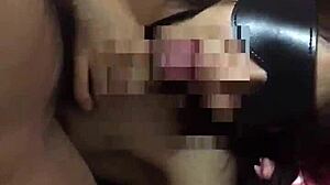 Intense blindfolded young wife serves with licking blowjob!