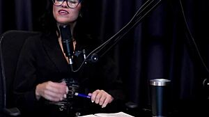 Carla Santos Preliminares Podcast Moments with Bia Hot Part 3 on Sheer Red