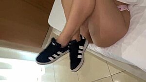 Teen brunette gives blowjob and cumshot in pov fetish scene