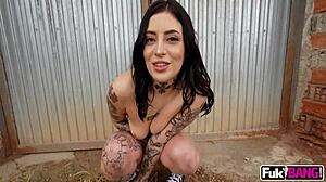 tabatha lust shows perfect booty outdoors in public banging session with deepthroat and doggystyle