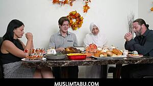 Muslimtabu hosts thanksgiving dinner with girlfriend in hijab featuring nadia white