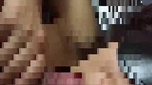 Intense blindfolded young wife serves with licking blowjob!