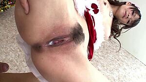 Japanese santa claus treats herself to asian milf gangbang with licking blowbang creampie squirting and multiple cocks in jav orgy