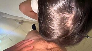 Teen brunette gives blowjob and cumshot in pov fetish scene