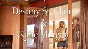 Katie Morgan And Destiny Dixon Hint At Being Horny Lesbian Teens With Scissoring And Kissing