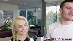 i'm this tiny blonde slut eagerly sucking on that massive cock with my petite body craving more