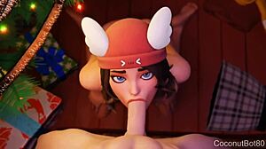 Hey, check out this Fortnite Skye giving a Christmas blowjob.