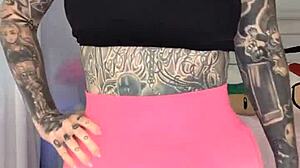 Melody Radford Tries On Gym Tights in Big Ass Bimbo Haul with Cute Tattoo