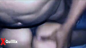 Hardcore doggy pounding on perfect ass babe with gaping action in homemade quickie.