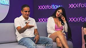 Milf Colombiana Estella Osorio Fucks Shy Guy with Blowjob and Cum on Tits