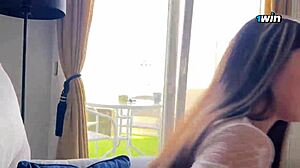 Give me your cock now step sister sucks dick deepthroat and swallows cum to make ex boyfriend jealous