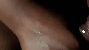 deepthroat wife handles black cock in homemade pov action with wet spitting. husband watches her job.