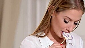 Cosplay cutie tiffany tatum swaps lollipops for cock in intense bedroom fucking session