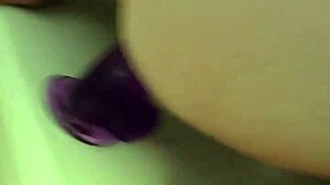 Neighbor caught me showering and masturbating with dildo leading to cum on tits.