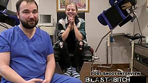 Ava Siren in gloves gets shaved pussy fucked doggystyle