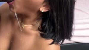 oh man this is all for me alone with my amateur couple nysdel sucking big black cock deepthroat and cum swallow like a princess