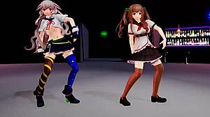 Chieri Kakyoin And Mememe Mokota Perform Strip Dance With Clothes Ripped