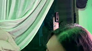 Brazilian Brunette Neighbor Swallows Cum In Mouth After Oiled Handjob And Dirty Talk Sex