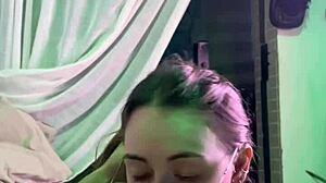 Brazilian Brunette Neighbor Swallows Cum In Mouth After Oiled Handjob And Dirty Talk Sex