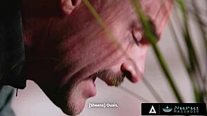 I love this steamy nuru massage threesome with my hot milf boss and sexy intern, all in French subtitles