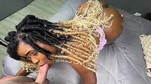 I feel so aroused when this sexy black girl takes my cock deep for interracial creampie with ebony ass worshiping and choking