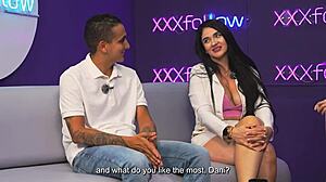 Milf Colombiana Estella Osorio Fucks Shy Guy with Blowjob and Cum on Tits