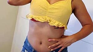 i'm a young 18yo thick latina teen with braces stripping down and rubbing my pretty pink pussy