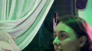 Brazilian Brunette Neighbor Swallows Cum In Mouth After Oiled Handjob And Dirty Talk Sex