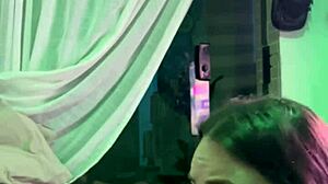 Brazilian Brunette Neighbor Swallows Cum In Mouth After Oiled Handjob And Dirty Talk Sex