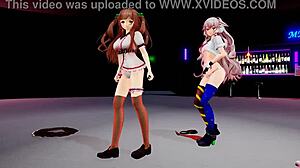 Chieri Kakyoin And Mememe Mokota Perform Strip Dance With Clothes Ripped